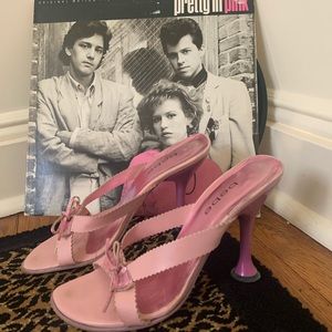 Vintage Bebe pyramid heels pink and purple